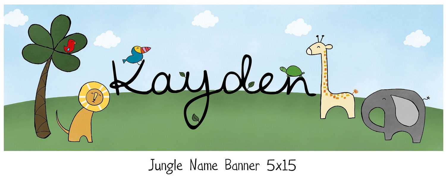 Jungle Nursery Name Banner