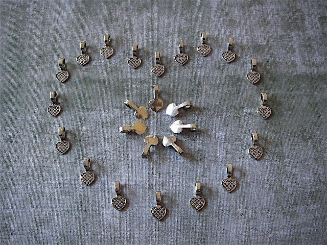 Silver Bails - 25 New Tibetan Silver Bails - Silver- Flat Pad Bails (TSB)