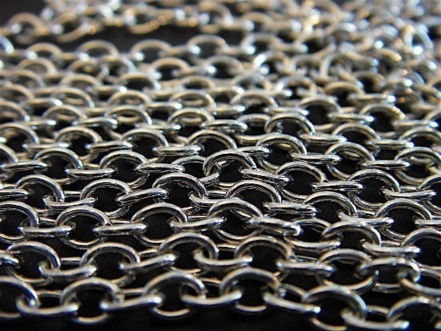 Silver chain - Queen Victoria - 10 Foot - Steampunk  - Silver Cross Chain