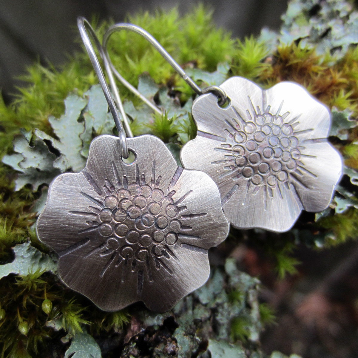 Silver Blossoms Dangle Earrings