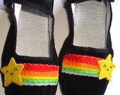 Rainbow Starburst black maryjane shoes