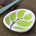 set of 2 ceramic dipping dishes - leaves in chartreuse green - hostess gift or housewarming gift