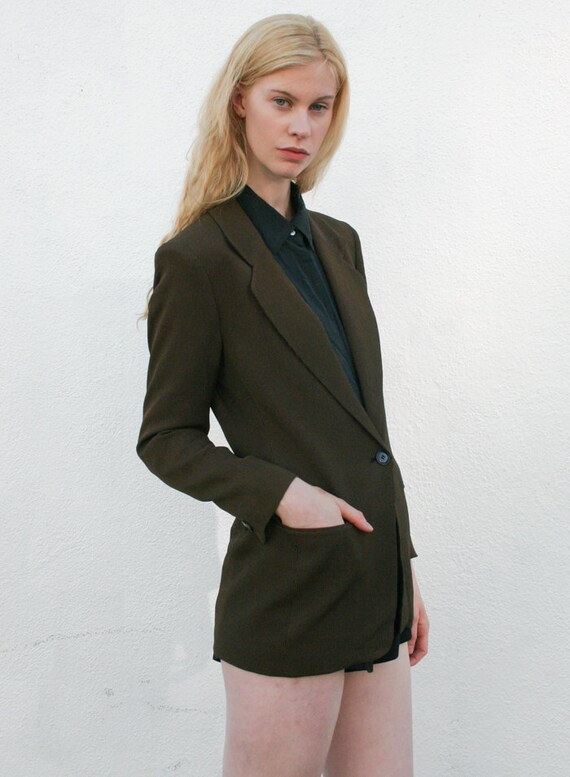 Vintage 1980's Cocoa Checker Print Tailored Blazer XS/S