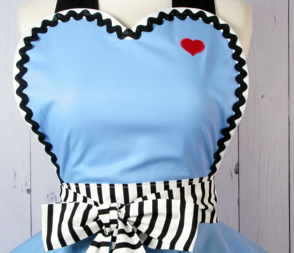 Enchanted Alice Apron for Tea Time in Alice Blue by Dots Diner -- in stock