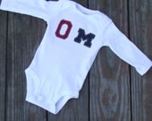 OSU vs Michigan Undecided Baby Football fan onesie/bodysuit (football on the tush), great fall baby shower gift