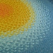 READY TO SHIP 72" sun rug braided from recycled t shirts and organic fabric