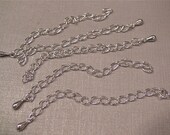 5 pcs silver plated extension chain, 85mm long