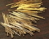 300 pcs - raw brass head pin findings - 32mm