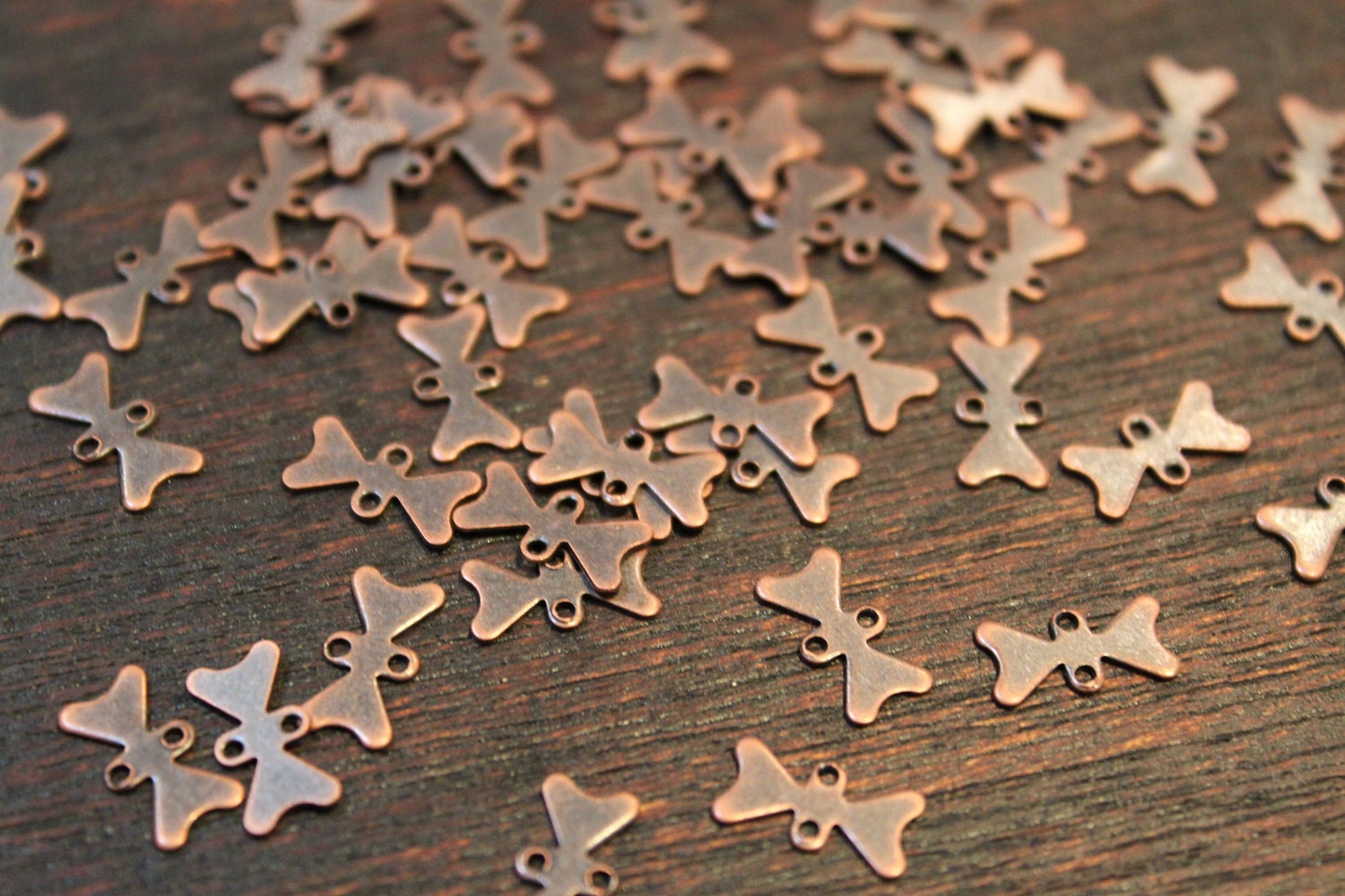 40 pcs - antique copper - sweet bow connectors findings - tiny 10 x 5mm