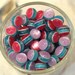 30pcs - Pastel Purple And Pink with Blue Transparent Striped Resin Plastic Beads - Cats Eye Round Beads 8mm