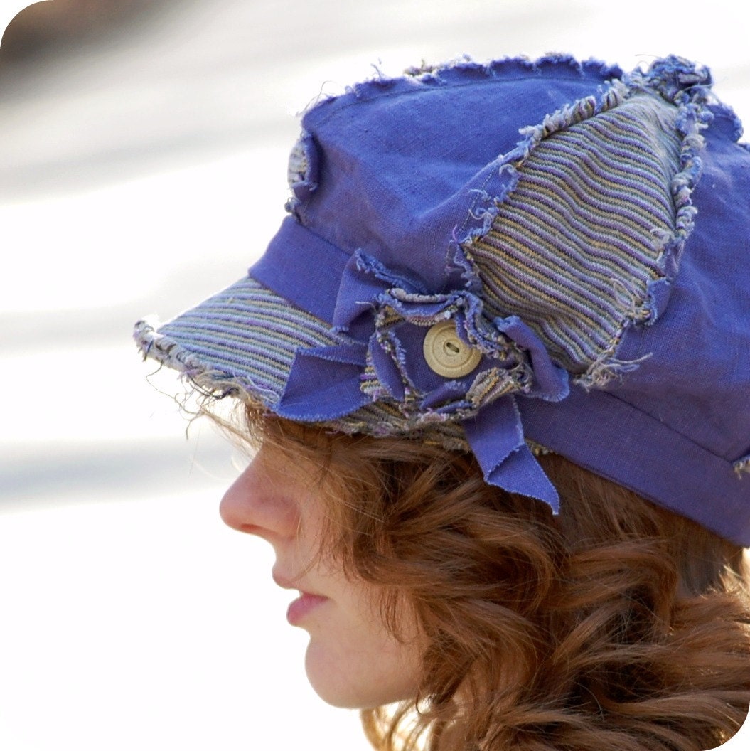 Shabby Purple Newsboy Hat