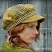 Newsboy Hat in Green Tweed and Corduroy