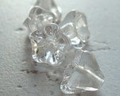 Czech Glass Beads 8 X 6mm Ice Clear Bell Flowers - 10 Pieces - BeadFrenZ