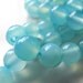 Chalcedony Beads 6mm Bright Aqua Blue Smooth Rounds - 16" Strand