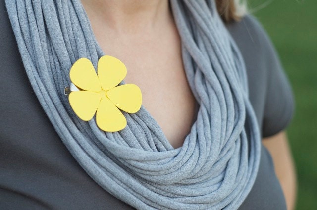 Guitar Pick Hair Flower - Yellow - Ready to Ship