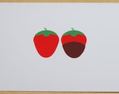 4 Chocolate dipped strawberries blank cards