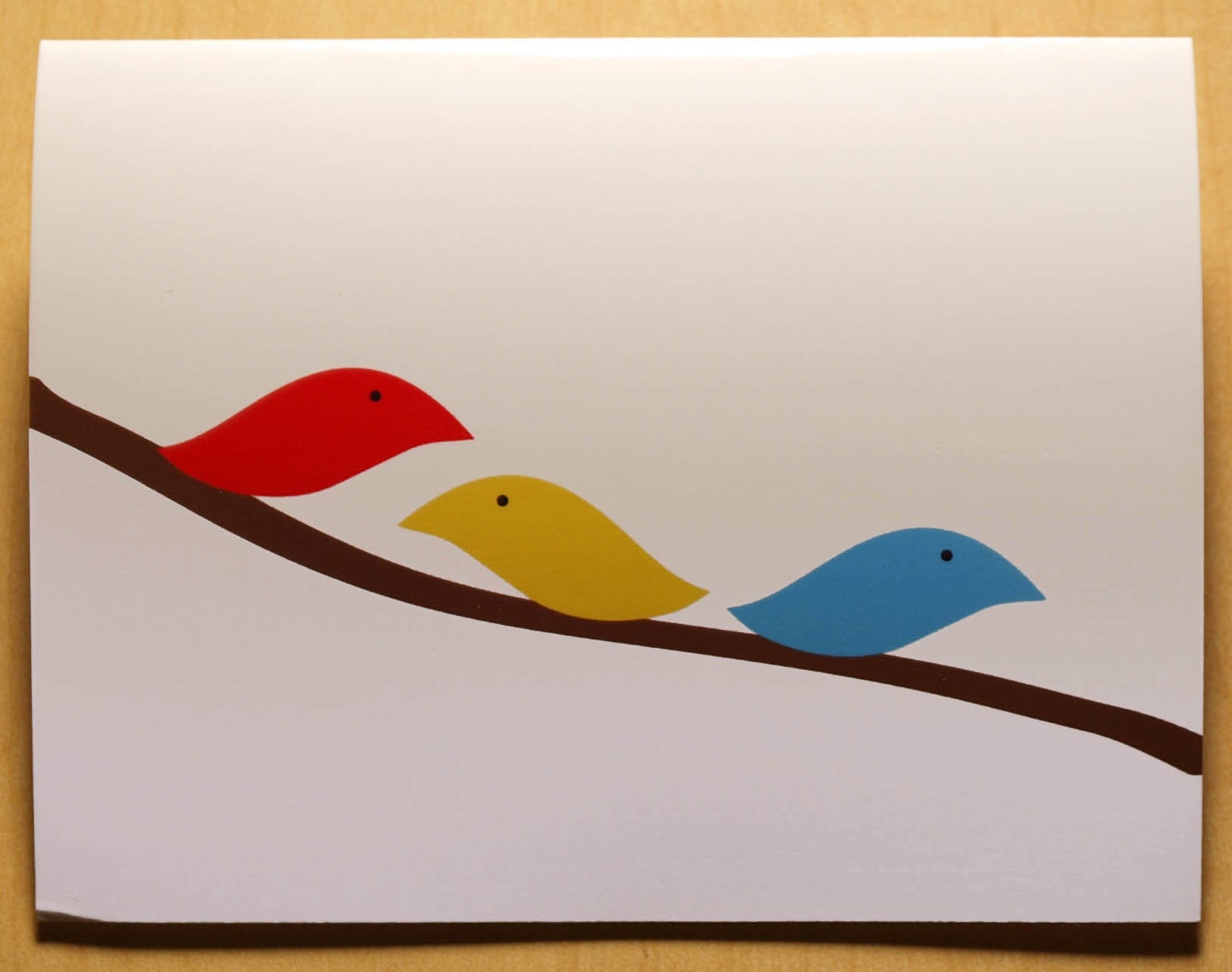 6 Birds on a branch blank cards