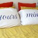 Yours And Mine Pillowcases - Wedding Gift - Mr and Mrs - His and His - Hers and Hers - White Egyptian Cotton