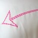 Valentine's Day - Cupid's Arrow - Neon Pink Arrow Pillowcases - Hand Silk Screened White Cotton Bedding