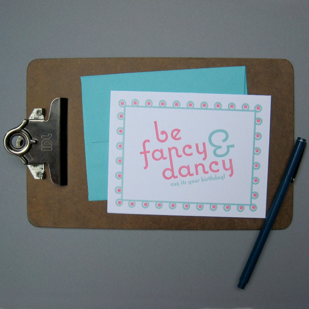 fancy birthday letterpress card