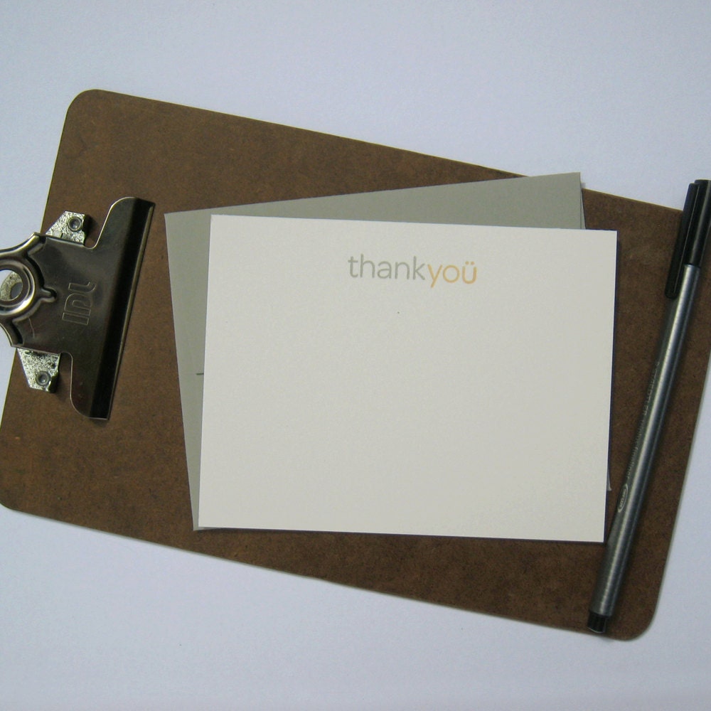thank yoü letterpress card 3 pack