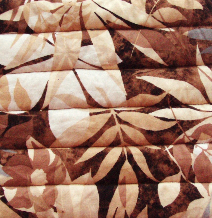 Quilted Potholder  / Hotpad -- Ombre Sand Colored Colorwash in Shades from Ecru to Dark Brown with Brown Tropical Backing