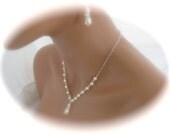 Wedding Jewelry Set Bridal Necklace and Earrings with Swarovski Ivory Pearls Bridal Jewelry
