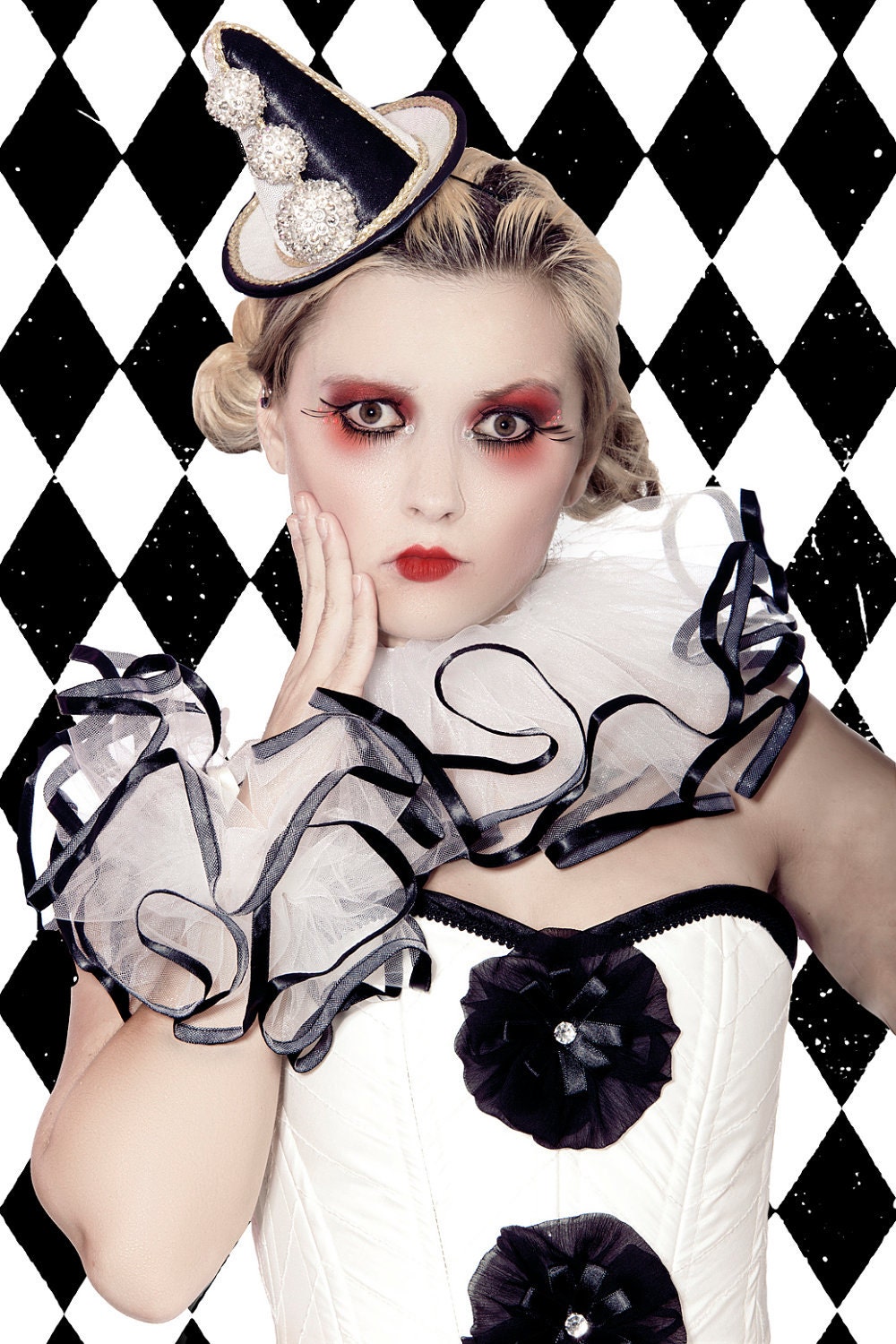 Pierrot Corset harlequin clown costume