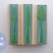 Rubber Stamp Set: Time to eat - Cutlery