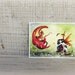 Fairy Art ACEO - The Dragon Tamer II - whimsical fantasy girl red cute story book stocking stuffer watercolor