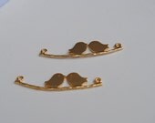 Double Sweet Bird Charm - GOLD