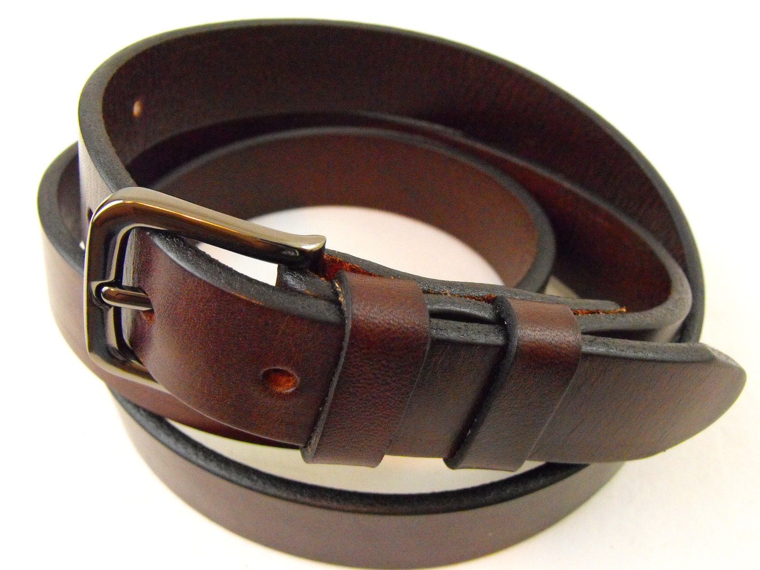 30mm Brown genuine full grain harness with colorfast leather belt American Made Men Women casual Dress