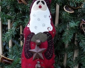 PATTERN - Primitive Folk Art Santa - Wool or Craft Felt Applique Santa Doll - "Belsnickel Christmas" (Pattern No. BC-127)