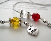 Personalized Bookmark FOR MOM - Birthstone Beaded Book Thong with a Birthstone Bead for EACH child