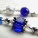 SEPTEMBER Beaded Bookmark Sapphire Blue and Silver Book Thong - Personalized Birthstone