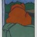 original dog painting - dog on couch looking out the window - 5x7 - "Doggie TV (42)"