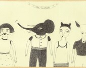 Original Pencil Drawing - The Contest