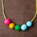 Pink Yellow Blue Green Beaded Clay Necklace