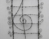 Lovely Lyrical Treble Clef Barbed Wire  Garden Trellis Made To Order