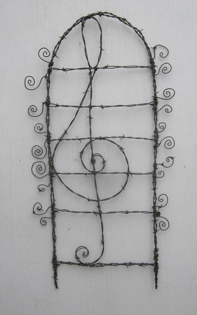 Lovely Lyrical Treble Clef Barbed Wire Garden Trellis Made To Order