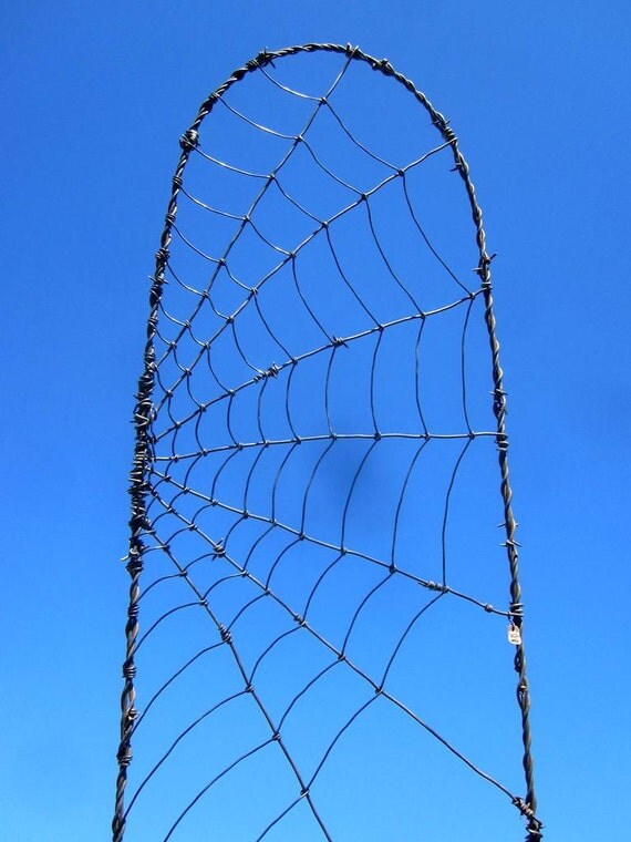 Beautiful Barbed Wire Spider Web Garden Trellis