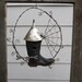 Unusual Rustic Rubber Boot Bird House with Barbed Wire Spiderweb