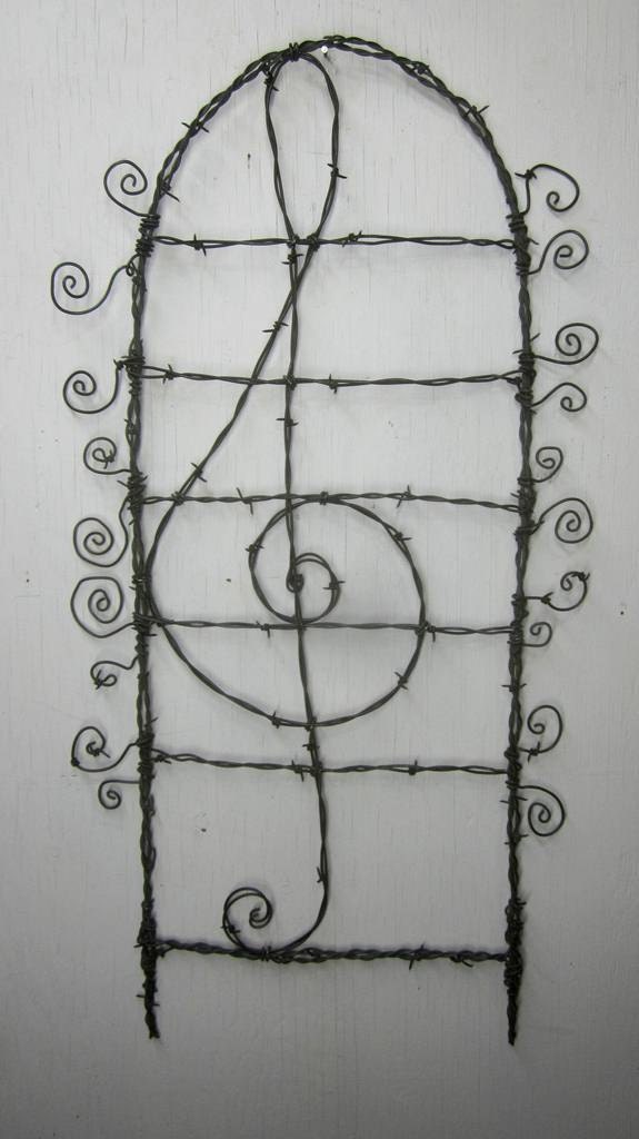 Lovely Lyrical Treble Clef Barbed Wire Garden Trellis Made To Order