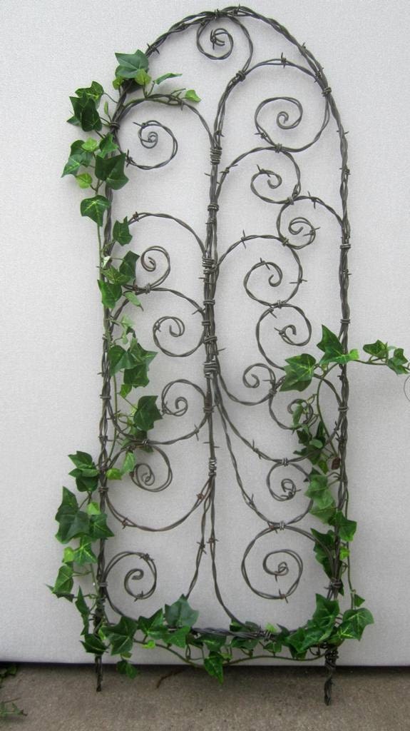Beautiful Spirals Barbed Wire Trellis Garden Art