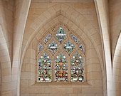 Stained Glass Window 5x7 Photograph - Neo-Gothic Church Interior - Israel Photography - Christ Church Jerusalem