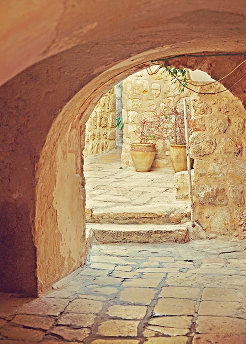 Jerusalem Courtyard - Old City - Israel Travel Photography - 5x7 Fine Art Photograph