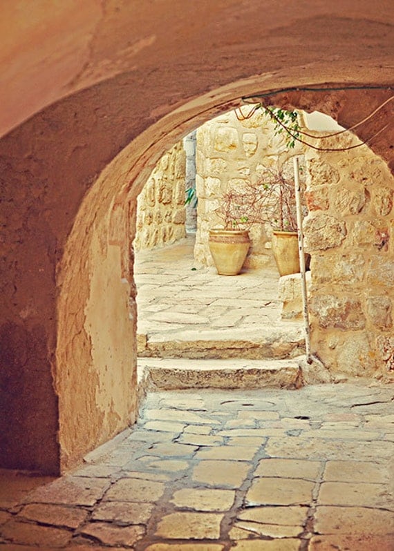 Jerusalem Courtyard - Old City - Israel Travel Photography - 5x7 Fine Art Photograph