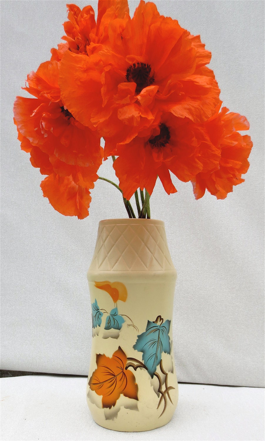 Vintage 1940's ELLGREAVE "Topaz" Ceramic Flower Vase Made in England - Large