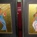 Vintage 1940's-1950's Exotic Dancers Hand Painted Gold Foil Backed Framed Picture Set