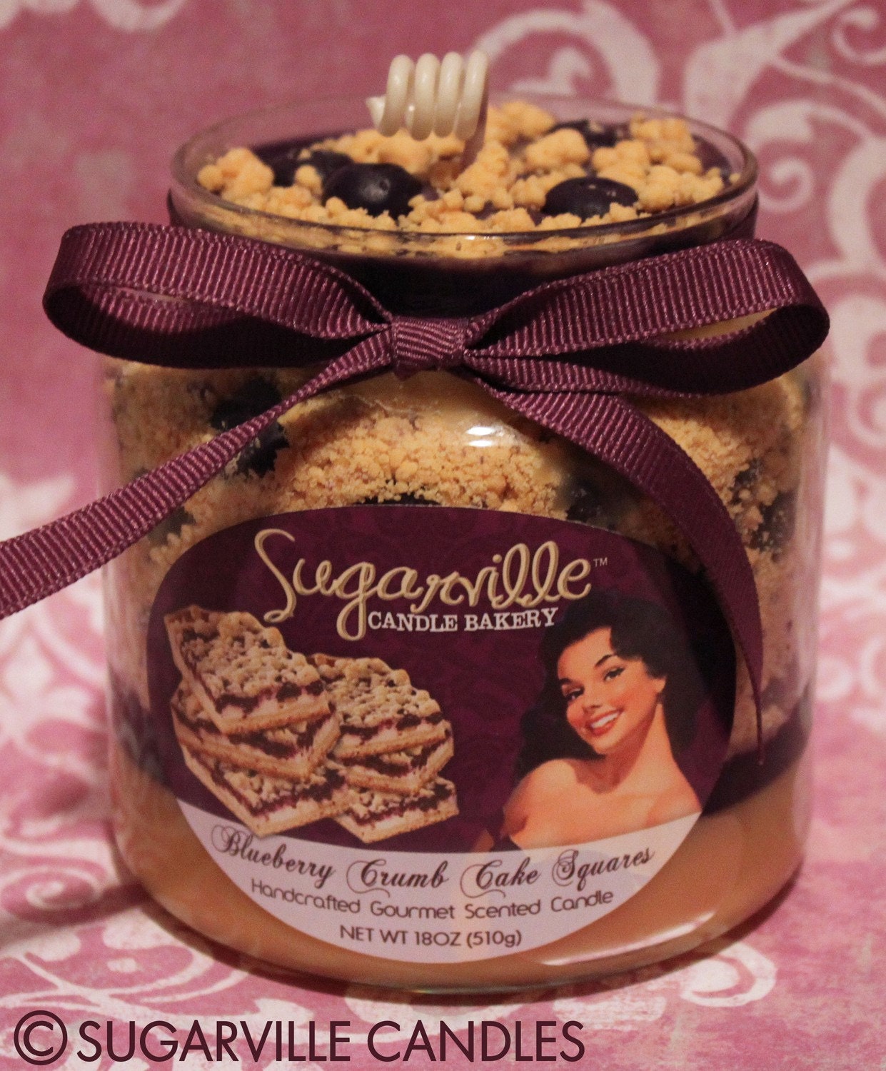 BLUEBERRY CRUMB CAKE Squares- 18 oz. Gourmet Jar Candle